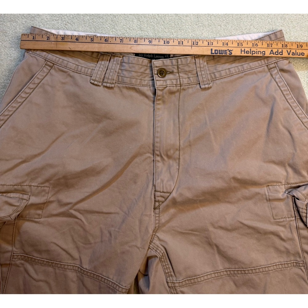 Polo Ralph Lauren Classic Polo Chino Cargo Shorts Mens 36 Tan Khaki Cotton Twill